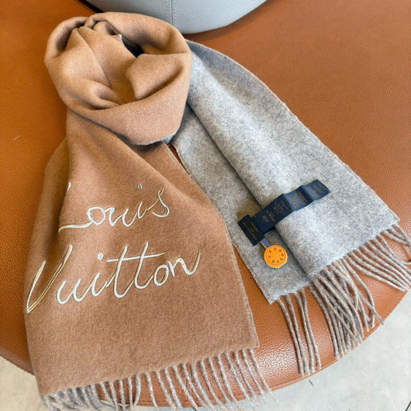 LV Scarf 180cm Double-Sided Sheep Wool 838266