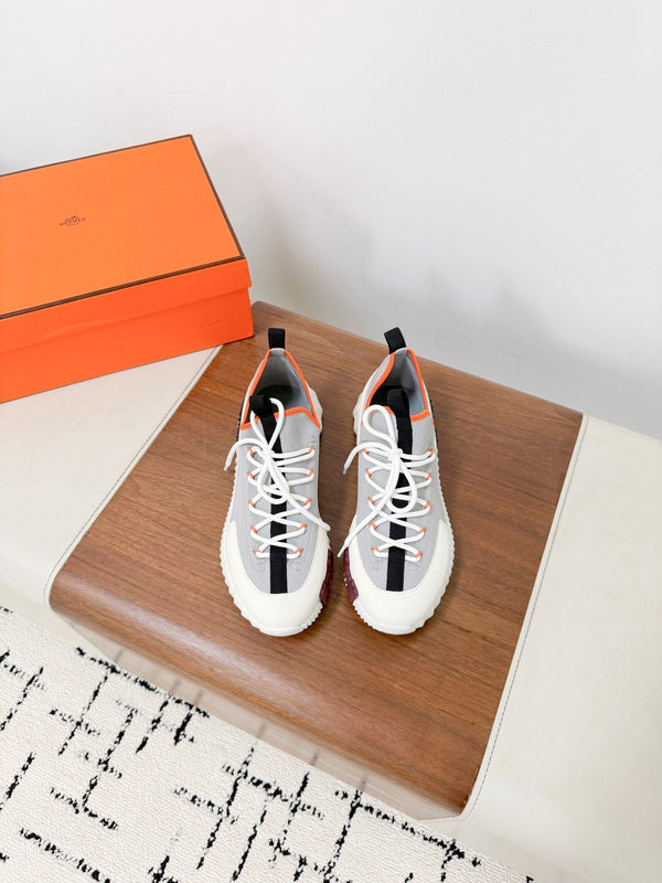 HM 25VS Lift Slip-On Sneakers Gray Cowhide Down Fabric 492928