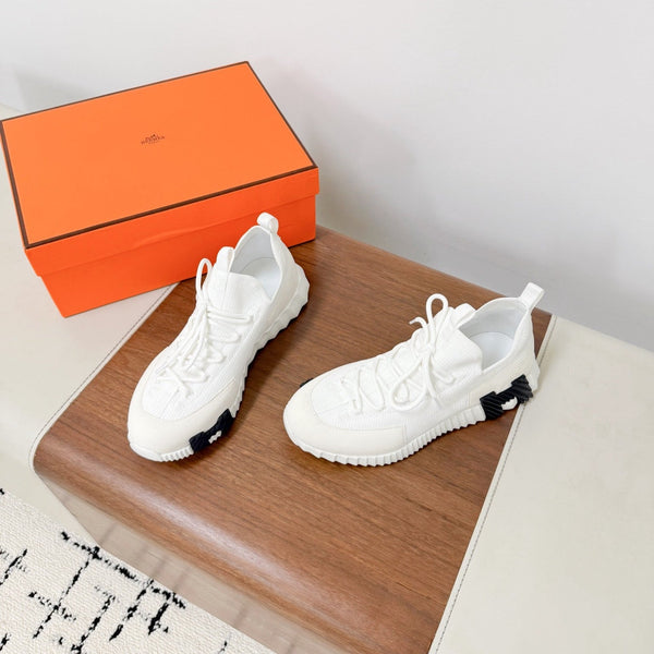 HM 25VS Lift Slip-On Sneakers White Cowhide Down Fabric 492932