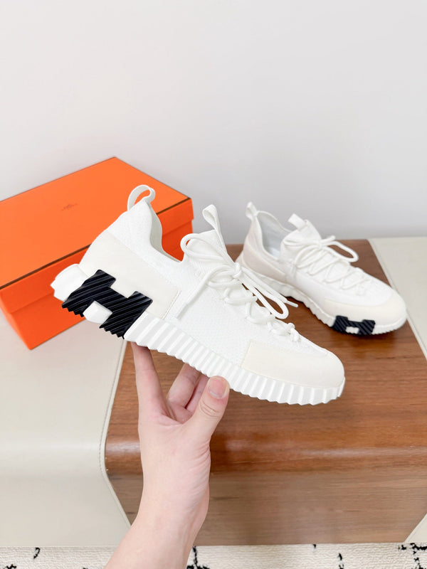 HM 25VS Lift Slip-On Sneakers White Cowhide Down Fabric 492932