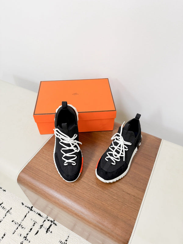 HM 25VS Lift Slip-On Sneakers Black Suede Down Fabric 492936