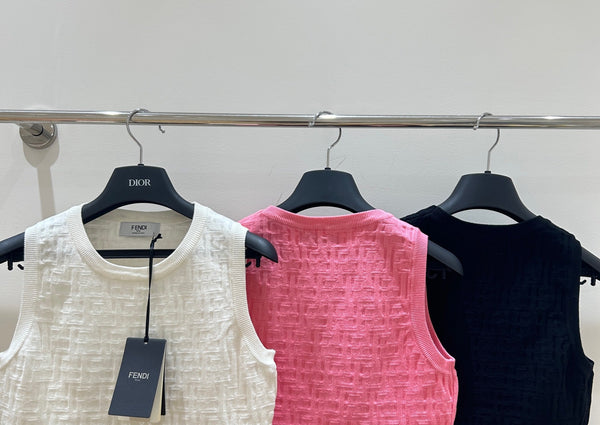 Fendi Letter Jacquard Viscose Vest