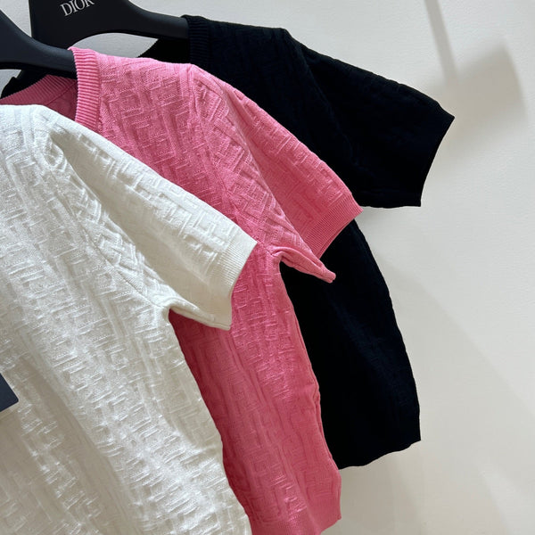 Fendi Letter Jacquard Viscose Short-Sleeves T-shirt