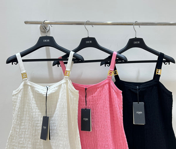 Fendi Letter Jacquard Viscose Sleeveless Dress