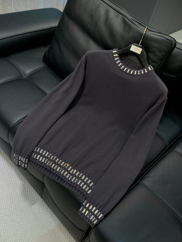 Fendi 25 Lazy-Style Crewneck Sweater Dark Brown Cotton