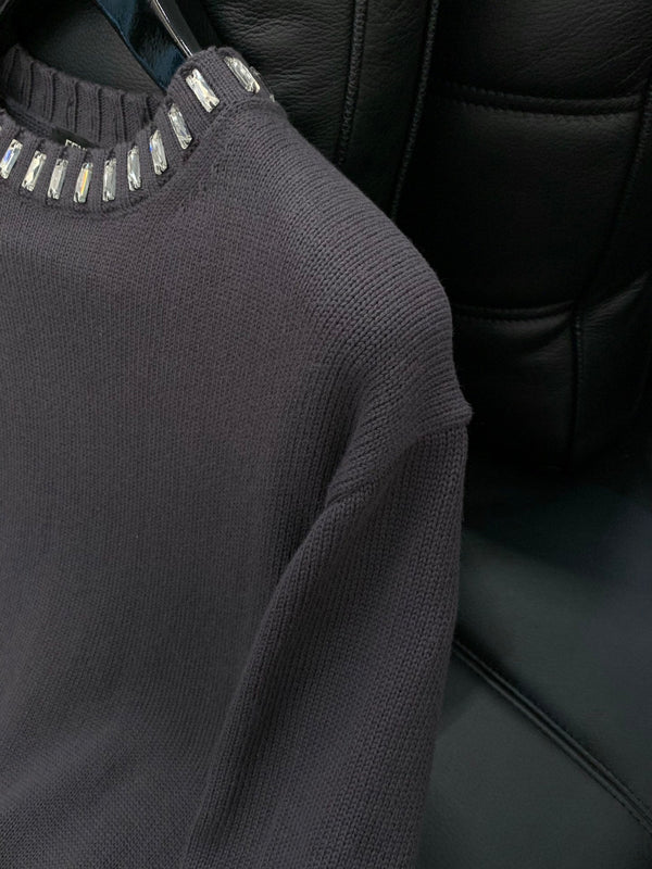 Fendi 25 Lazy-Style Crewneck Sweater Dark Brown Cotton