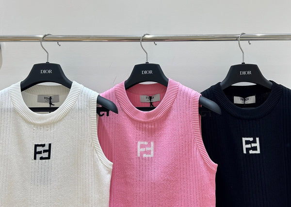 Fendi 25 Pit Stripe Knit Vest Viscose