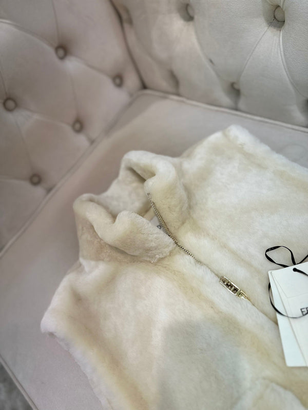 Fendi 25AW Merino Shearling White Vest