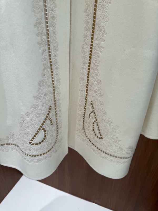 HM Couture Embroidered Cashmere Black Long Coat