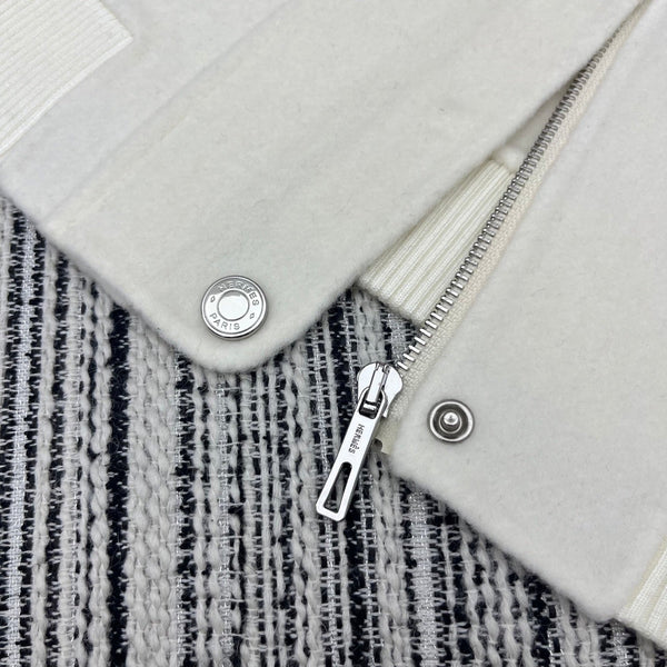 HM Stand-Up Collar Double-Faced Cashmere White Vest