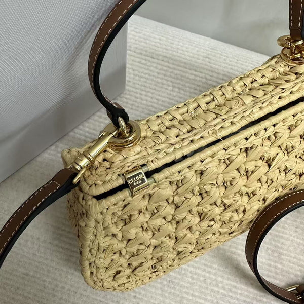 Celin Teen Lola Small Raffia Woven Handbag 129136