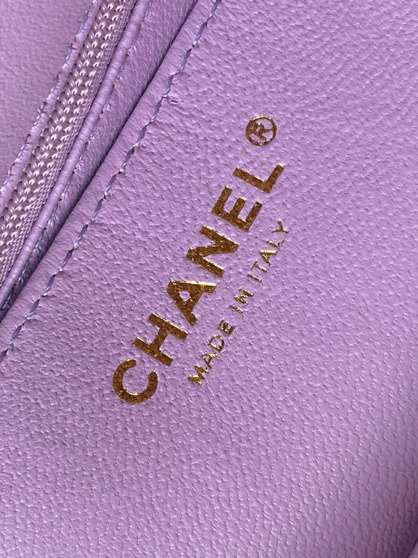 Mini CF 25 Flap Bag Purple Shearling