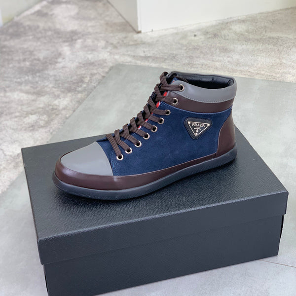 Pra high-top blue mix brown gray calfskin 820246
