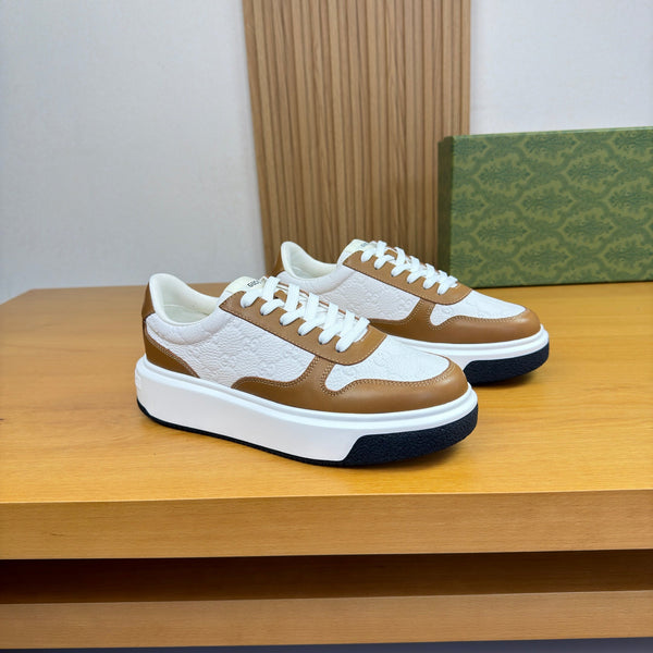 GG SNEAKER WHITE BROWN NAPPA LEATHER 194552