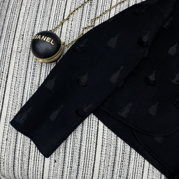 HM 25FW Hooded Double-faced Black Cashmere Short Coat