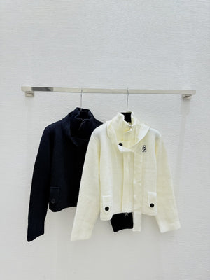 Loewe Solid Turtleneck Wool Knit Long-Sleeved Cardigan