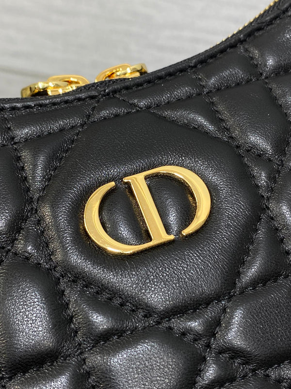 CD Shoulder Bag 19cm black lambskin GHW