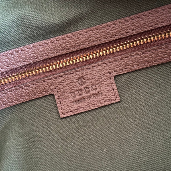 GG 25FW Beatrix Horsebit Handbag 40cm Brown Canvas GHW