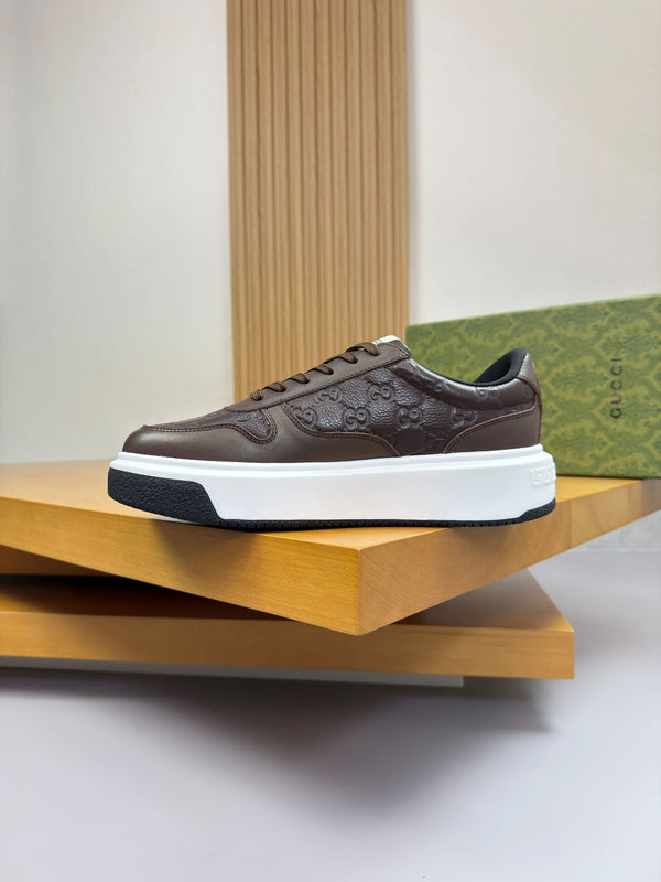 GG SNEAKER BROWN NAPPA LEATHER 194568