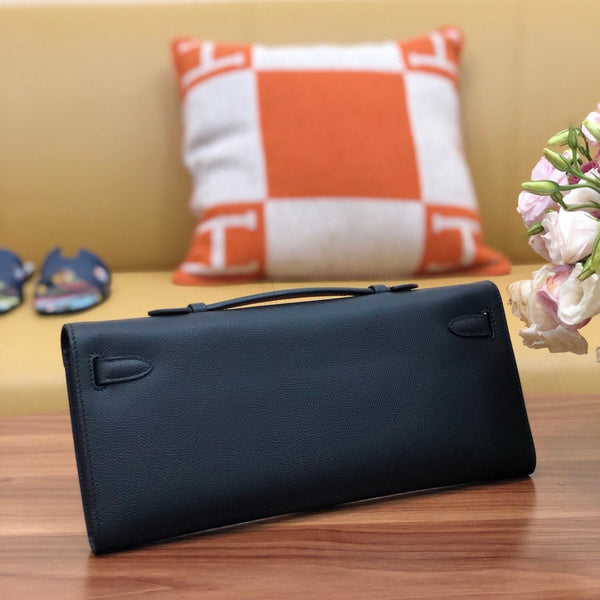 HM Kelly Cut 31cm Black Swift Leather Ghw