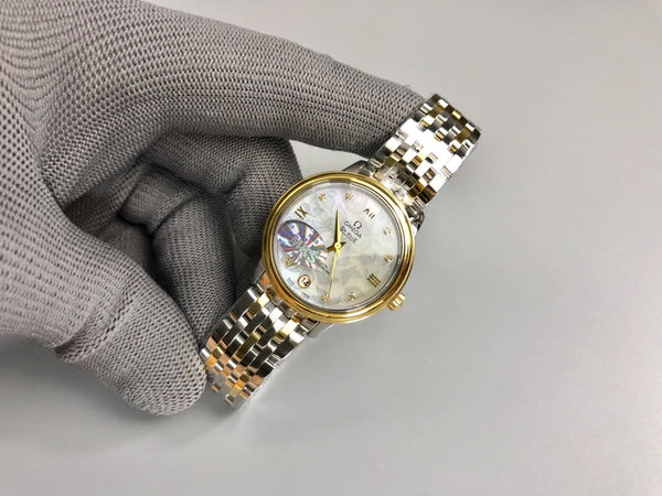 Omega De Ville 32.7mm Silver Gold White Dial