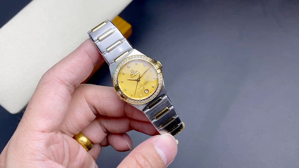 Omega Constellation 29mm Silver Gold Diamond