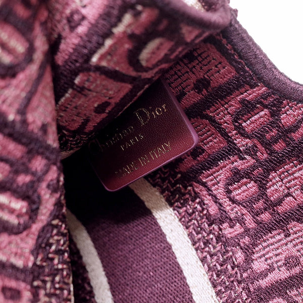 borsa porta cd mini 23 cm in tela ricamata beige bordeaux