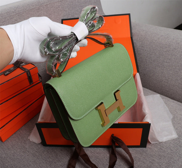 HM CONSTANCE BAG 22 PICKLE EPSOM GOLD HARDWARE