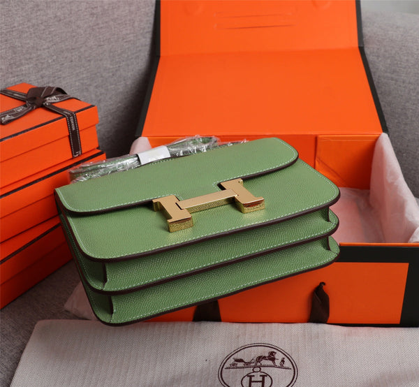 HM CONSTANCE BAG 22 PICKLE EPSOM GOLD HARDWARE