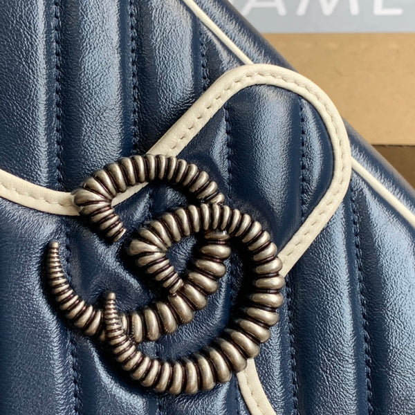 BORSA A MANO GG MARMONT MEDIUM 26 IN PELLE DI VITELLO BLU NOTTE