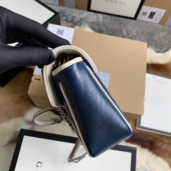 BORSA A MANO GG MARMONT MEDIUM 26 IN PELLE DI VITELLO BLU NOTTE