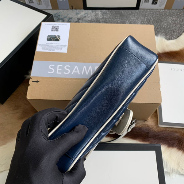 BORSA A MANO GG MARMONT MEDIUM 26 IN PELLE DI VITELLO BLU NOTTE