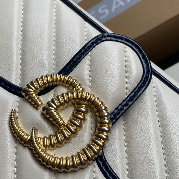 BORSA A MANO GG MARMONT 22 IN PELLE DI VITELLO BIANCA