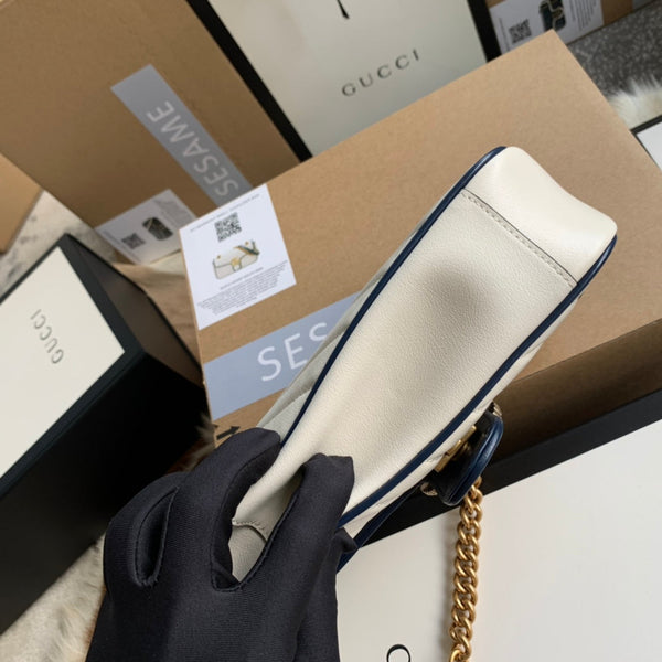 BORSA A MANO GG MARMONT 22 IN PELLE DI VITELLO BIANCA