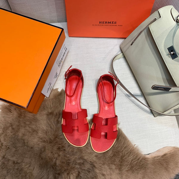 sandalo santorini in pelle epsom rosso scuro