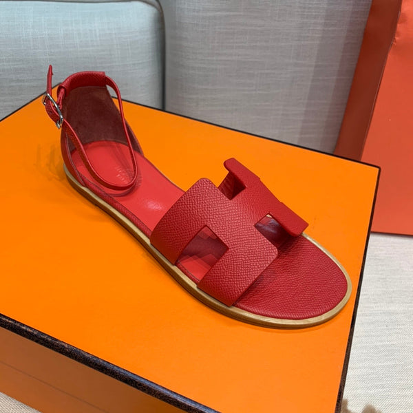 sandalo santorini in pelle epsom rosso scuro