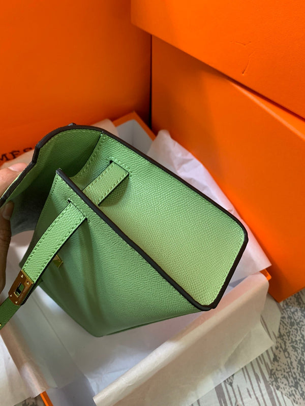 HM KELLY MINI POCHETTE 22 GREEN EPSOM