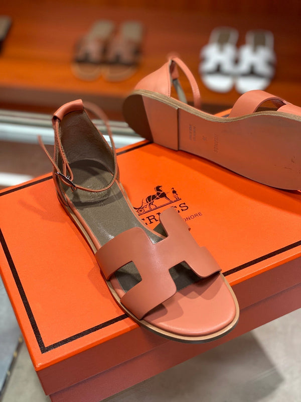 SANDALO SANTORINI IN PELLE DI VITELLO FUOCO