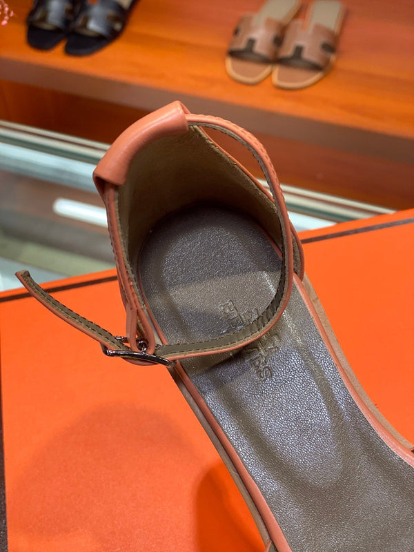 SANDALO SANTORINI IN PELLE DI VITELLO FUOCO