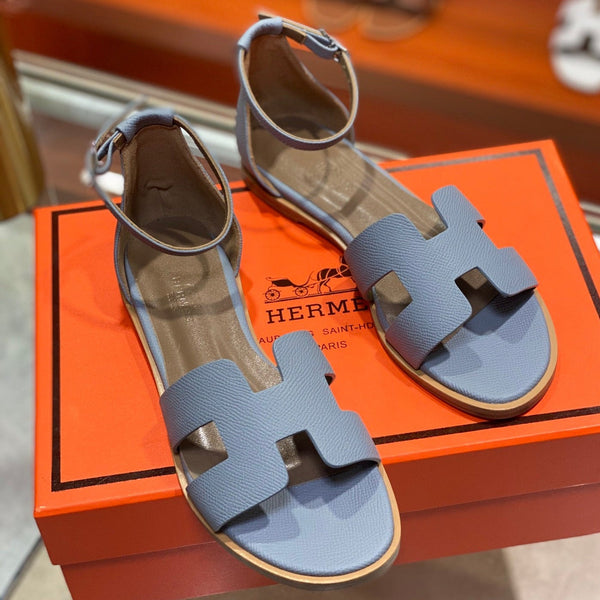 SANDALO SANTORINI IN PELLE DI VITELLO ZAFFIRO