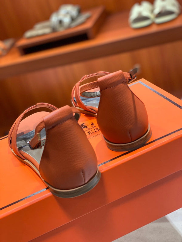 SANDALO SANTORINI IN PELLE DI VITELLO ARANCIONE