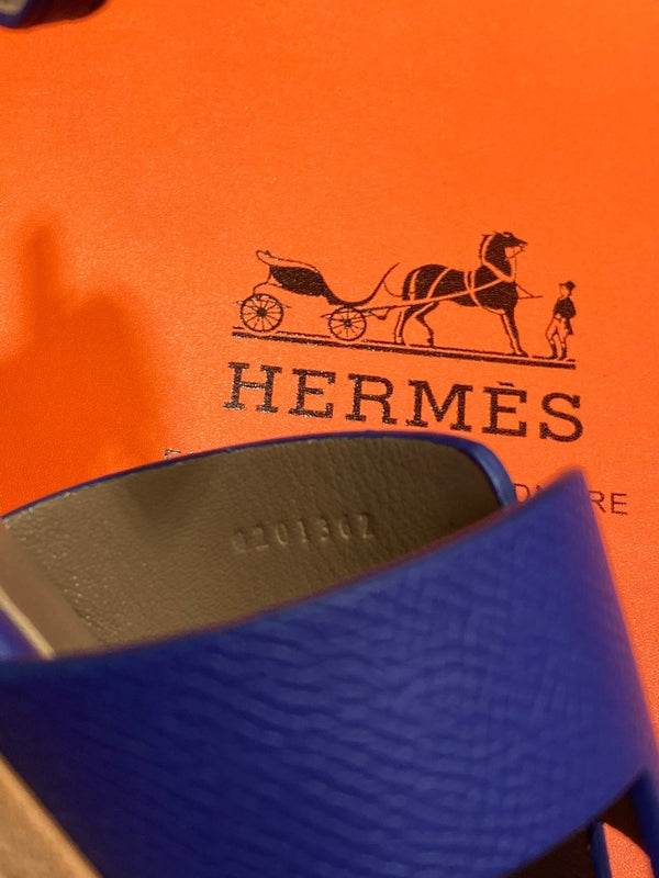 SANDALO SANTORINI IN PELLE DI VITELLO AZZURRA