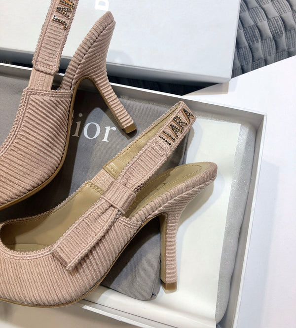 JAdior slingback pumps 95 all rose cannelle embroidered cotton