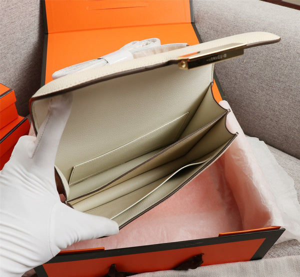 HM CONSTANCE BAGS 19 CREAM EPSOM GOLD HARDWARE