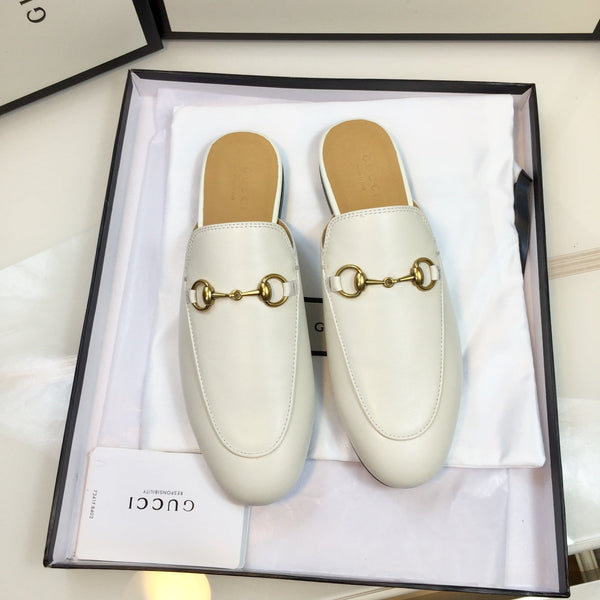 GG SLIPPER PRINCETOWN WHITE CALFSKIN