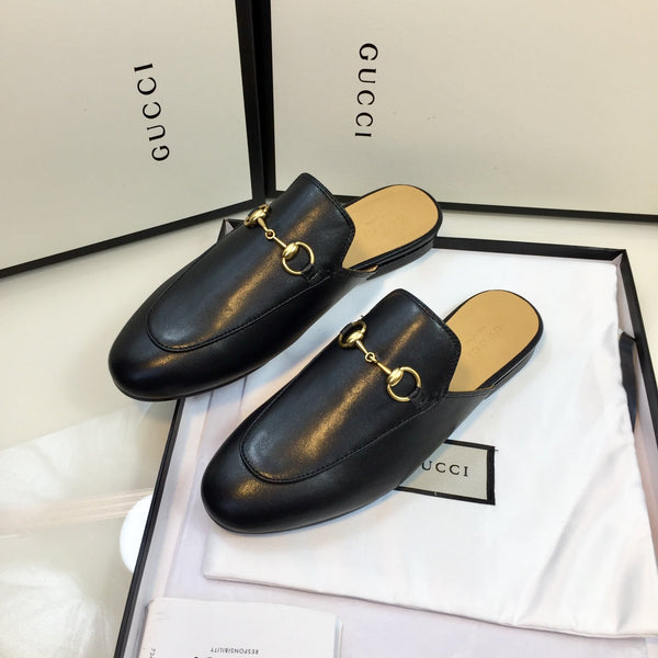 GG SLIPPER PRINCETOWN PELLE DI VITELLO NERA