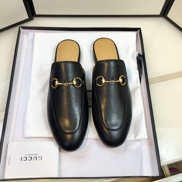 GG SLIPPER PRINCETOWN PELLE DI VITELLO NERA