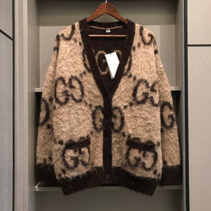 Gucci Cardigan Brown Mohair Wool Blend 306026