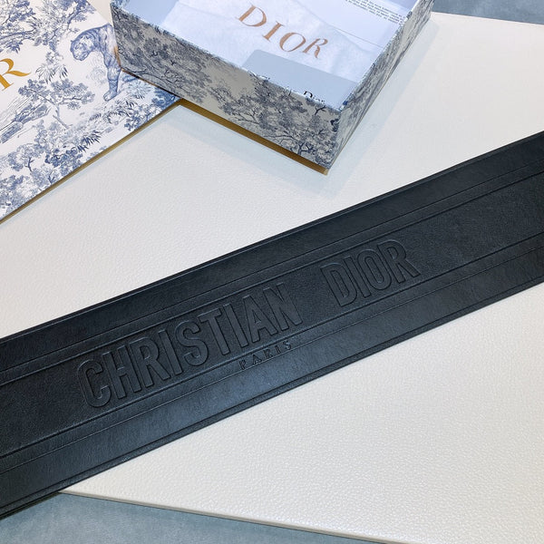 cd d-waist 10cm double buckle black leather