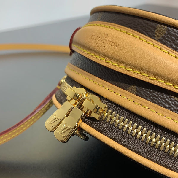 MINI CAPPELLIERA 13 IN TELA MONOGRAMMA MARRONE CON FERRAMENTA ORO